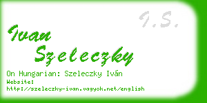 ivan szeleczky business card